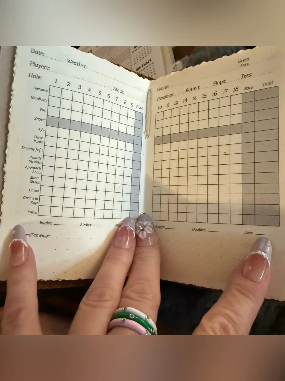 Leather Rustico Golf Log Book with Pocket